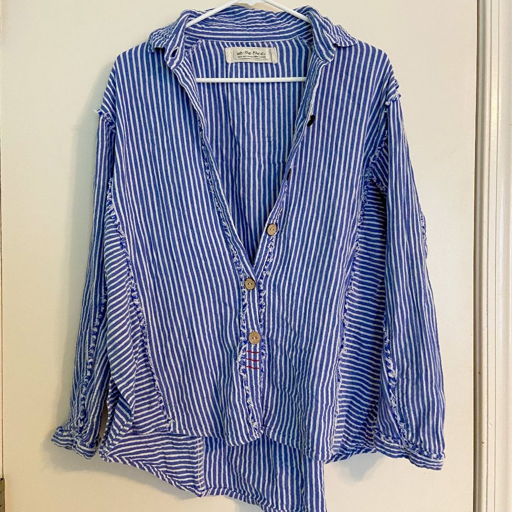 Free People Striped Button Down